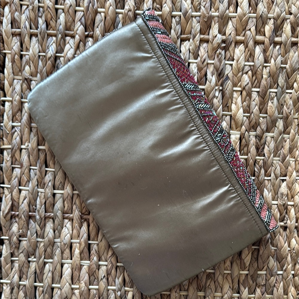 Pink and Brown Clutch with Intricate Design - Picture 5 of 5